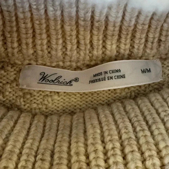 Woolrich Women's Cardinal Peak Textured Fringe Turtleneck Sweater in Burlap Sz M - Picture 4 of 10